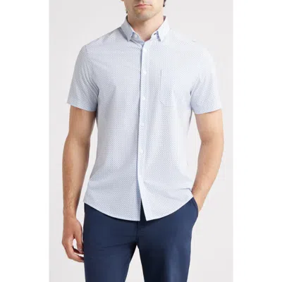 Mizzen + Main Mizzen+main Leeward Trim Fit Neat Short Sleeve Stretch Button-up Shirt