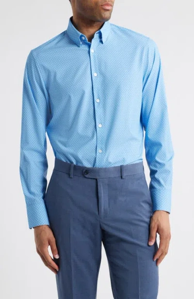 Mizzen + Main Mizzen+main Leeward Trim Fit Neat Star Print Stretch Button-up Shirt