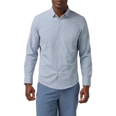 Mizzen + Main Mizzen+main Leeward Trim Fit Olive Miles Plaid No Tuck Button-up Shirt In Blue