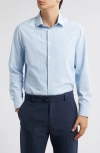 Mizzen + Main Mizzen+main Leeward Trim Fit Plaid Performance Button-up Shirt In Cornflower Winston Check