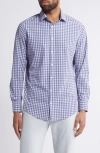 Mizzen + Main Mizzen+main Leeward Trim Fit Plaid Performance Button-up Shirt In Coastal Plaid