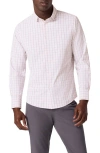 Mizzen + Main Mizzen+main Leeward Trim Fit Plaid Performance Button-up Shirt In Pink