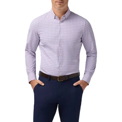 Mizzen + Main Mizzen+main Leeward Trim Fit Plaid Performance Button-up Shirt In Purple