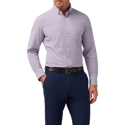 Mizzen + Main Mizzen+main Leeward Trim Fit Plaid Performance Button-up Shirt In Purple