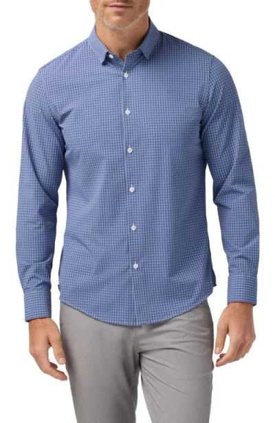 Mizzen + Main Mizzen+main Leeward Trim Fit Plaid Performance Button-up Shirt In Blue