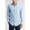 Mizzen + Main Mizzen+main Leeward Trim Fit Print Performance Button-up Shirt In Steel Blue Multi Dot