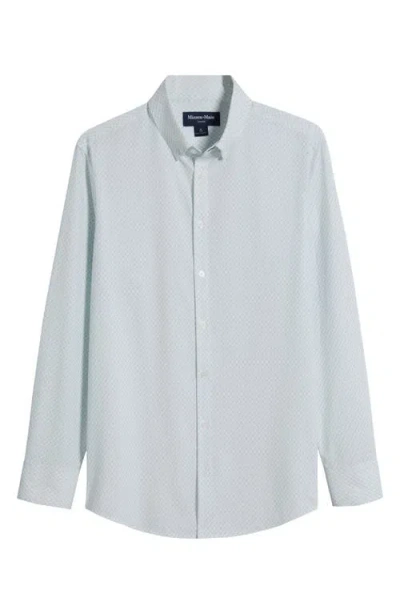 Mizzen + Main Mizzen+main Leeward Trim Fit Print Performance Button-up Shirt In White Diamond Texture