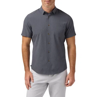 Mizzen + Main Mizzen+main Leeward Trim Fit Short Sleeve Performance Button-up Shirt In Gray