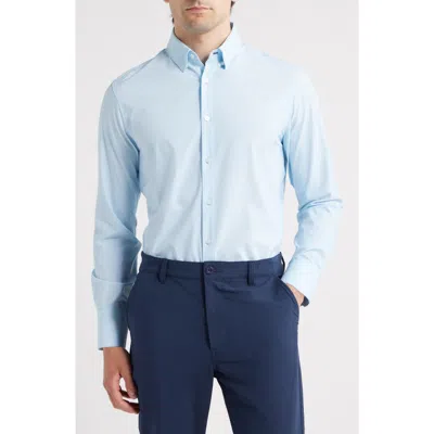 Mizzen + Main Mizzen+main Leeward Trim Fit Stretch Button-up Shirt In Blue