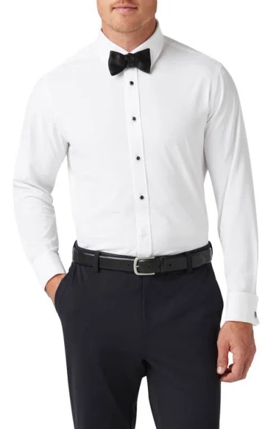 Mizzen + Main Mizzen+main Leeward Trim Fit White Stretch Tuxedo Shirt