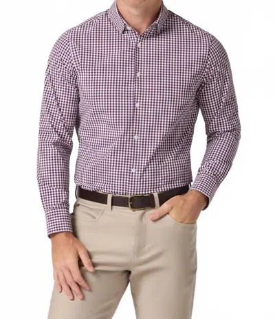 Mizzen + Main Leeward Trim Fit Long Sleeve Dress Shirt In Eggplant Crew Gingham In Purple