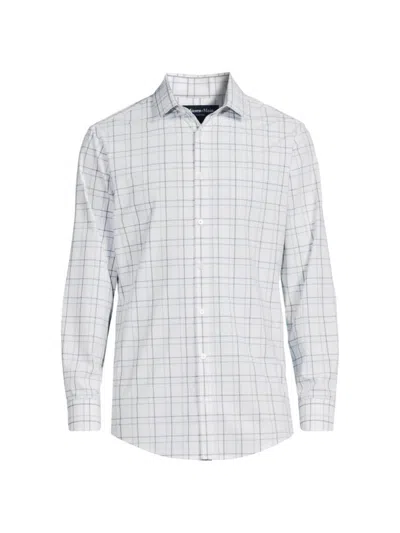 Mizzen + Main Men's Leeward Long-sleeve Button-front Shirt In White Larkin Plaid