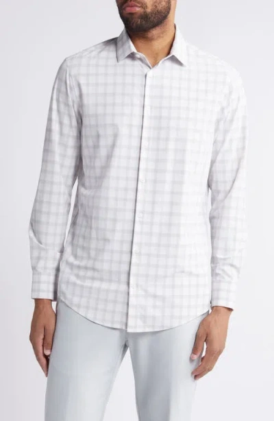 Mizzen + Main Mizzen+main Monaco Trim Fit Shadow Check Performance Button-up Shirt In Rose Triple Plaid