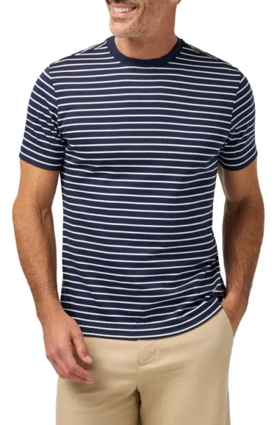 Mizzen + Main Mizzen+main Palmer Stripe Pima Cotton T-shirt In Blue