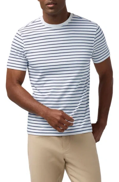 Mizzen + Main Mizzen+main Palmer White Navy Stripe Pima Cotton T-shirt In Multi