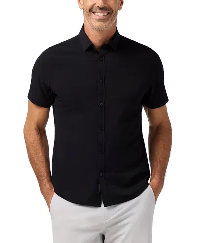 Mizzen + Main Mizzen+main Porter Shirt Sleeve Shirt In Black Classic Fit