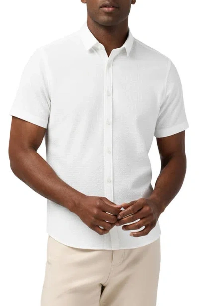 Mizzen + Main Mizzen+main Porter Trim Fit Short Sleeve Performance Button-up Shirt In White
