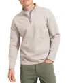 Mizzen + Main Proflex Quarter-zip Sweater In Sand Heather In Sand Heather