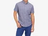 Mizzen + Main Short Sleeve Button Up In Chambray Stripe In Multi