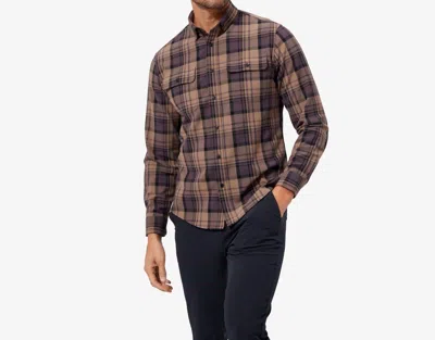 Mizzen + Main Upstate Flannel Shirt In Caribou Brown Plaid In Multi