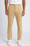 Mizzen + Main Mizzen+main Upton Flat Front Chinos In Khaki Solid