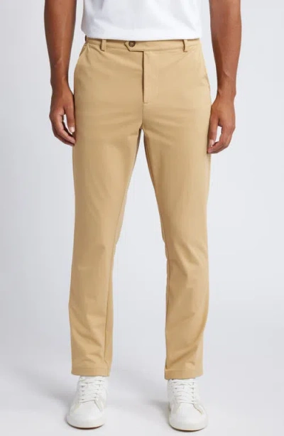 Mizzen + Main Mizzen+main Upton Flat Front Chinos In Khaki Solid