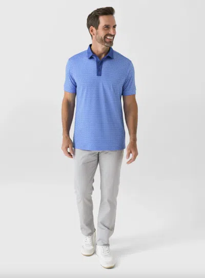 Mizzen + Main Versa Short Sleeve Polo In Provence Current In Blue