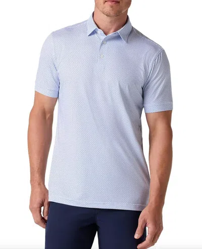 Mizzen + Main Versa Short Sleeve Polo In White Multi Floral In Blue