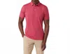 Mizzen + Main Versa Short Sleeve Polo Shirt In Red Clay Heather In Pink