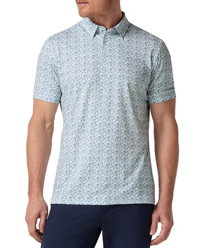 Mizzen + Main Mizzen+main Versa Short Sleeve Polo White Dallas Mosaic In Blue