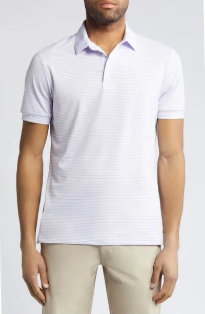 Mizzen + Main Versa Stripe Performance Golf Polo In Light Pastel Purple