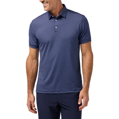 Mizzen + Main Mizzen+main Versa Trim Fit Cobalt Balanced Stripe Polo In Blue