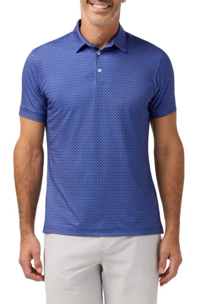 Mizzen + Main Mizzen+main Versa Trim Fit Cobalt Diagonal Dot Polo In Blue