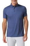 Mizzen + Main Mizzen+main Versa Trim Fit Geo Print Performance Golf Polo In Blue
