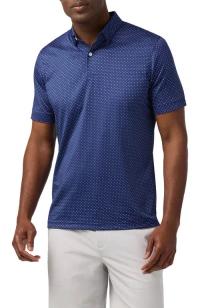 Mizzen + Main Mizzen+main Versa Trim Fit Midnight Navy Dot Polo In Blue