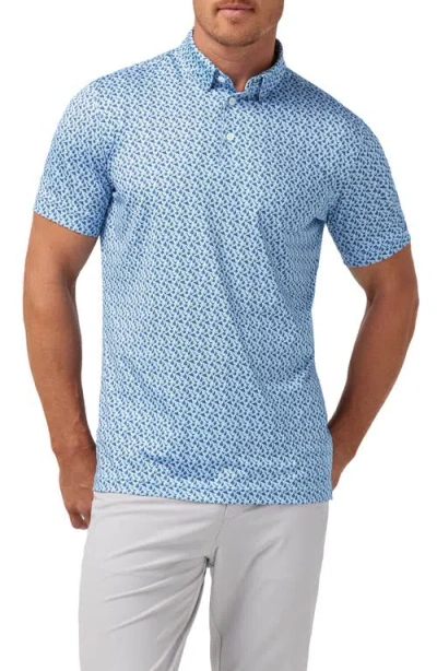 Mizzen + Main Mizzen+main Versa Trim Fit Performance Golf Polo In Blue