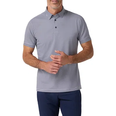 Mizzen + Main Mizzen+main Versa Trim Fit Stripe Performance Golf Polo In Blue