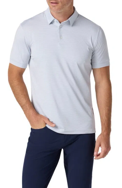 Mizzen + Main Mizzen+main Versa Trim Fit Stripe Performance Polo In White