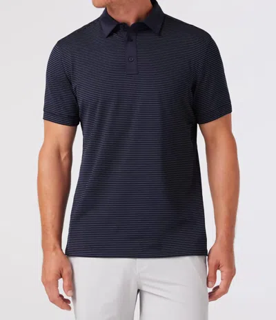Mizzen + Main Versa Trim Polo In Navy Lavender Stripe In Blue