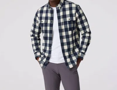 Mizzen + Main Women's Upstate Flannel Top In Birch Leo Buffalo Check In Blue