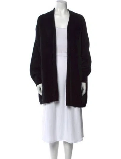 Pre-owned Mj Watson Cashmere Open Front Sweater In Black