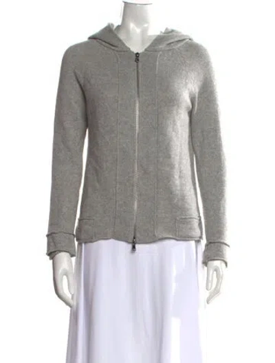 Pre-owned Mj Watson Cashmere Open Front Sweater In Gray
