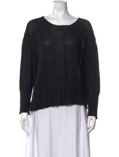 Pre-owned Mj Watson Linen Crew Neck Sweater In Black