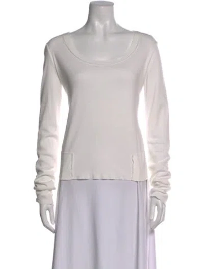 Pre-owned Mj Watson Scoop Neck Long Sleeve Top In Gray