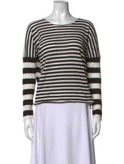 Pre-owned Mj Watson Striped Crew Neck T-shirt In Black