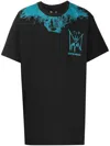 Mjb Marc Jacques Burton Contrasting Smoke Print T-shirt In Black