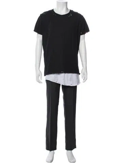 Pre-owned Mjb Marc Jacques Burton Scoop Neck Short Sleeve Henley In Multi