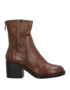 Mjus Woman Ankle Boots Brown Size 11 Leather