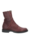 Mjus Woman Ankle Boots Burgundy Size 10 Leather, Textile Fibers In Black