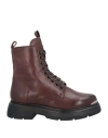 Mjus Woman Ankle Boots Chocolate Brown Size 8 Leather In Brown